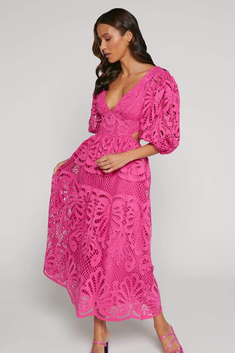 Susana® | Midi Dress With Cut-Outs And Lace Embroidery