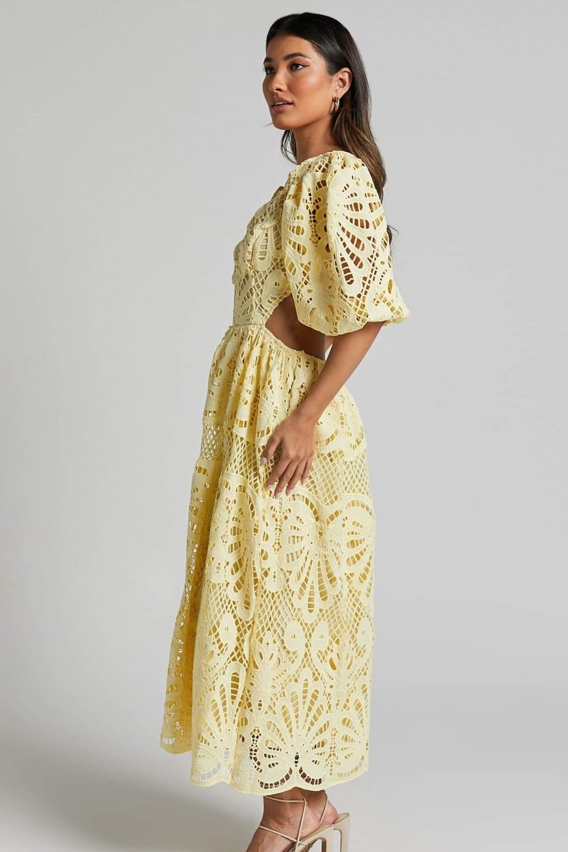 Susana® | Midi Dress With Cut-Outs And Lace Embroidery