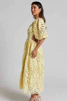Susana® | Midi Dress With Cut-Outs And Lace Embroidery