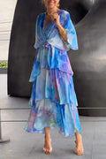 Mikayla® | Long Summer Dress Multicolored Chiffon