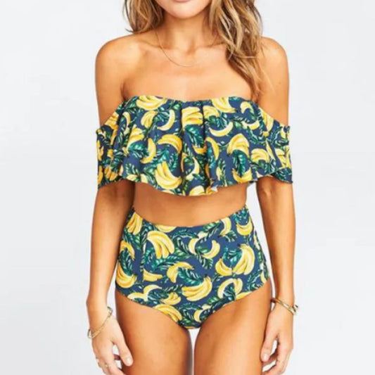 Haven | Off-Shoulder Ruffle Bikini Set