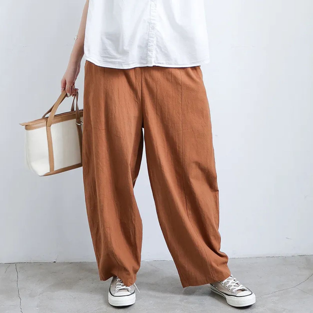 Tatiana Loose Linen Lantern Pants