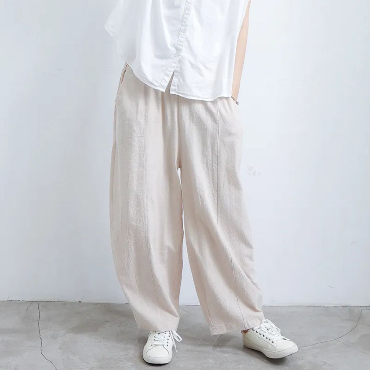 Tatiana Loose Linen Lantern Pants