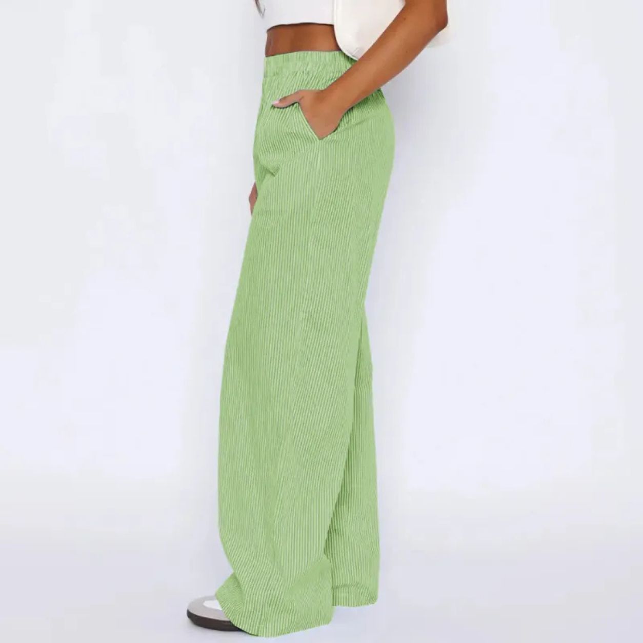 Helena Striped Wide-Leg Trouser