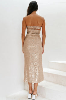 Amelia® | Strapless Midi Dress With Sequins