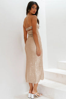 Amelia® | Strapless Midi Dress With Sequins